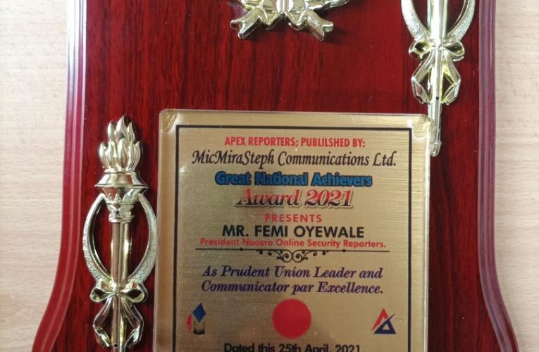 NAOSRE President, Femi Oyewale, Bags Leadership Award-