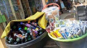 NAFDAC confiscates N90 million worth of alcohol in PET bottles and sachets in Lagos.